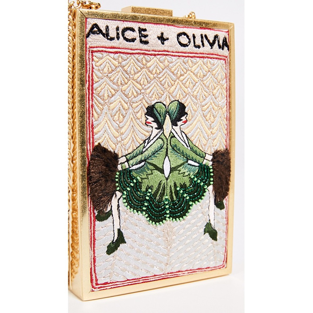NWT SOLDOUT Alice+Olivia Sophia Twins Box Clutch - Picture 5 of 8